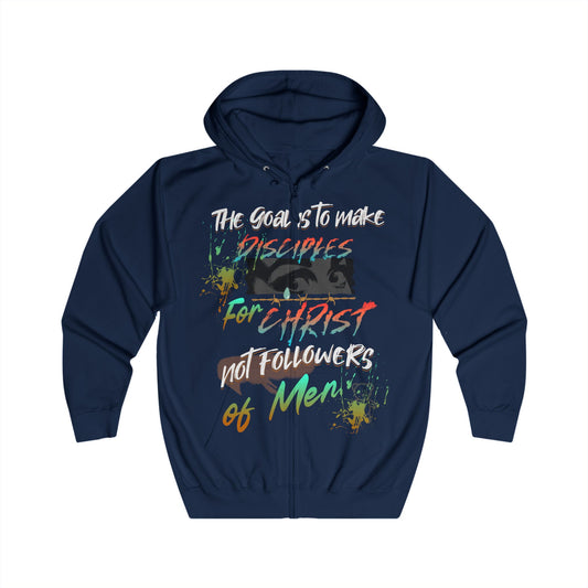 Disciples for Christ Zip Hoodie — Christian Faith Graphic Full-Zip Sweatshirt