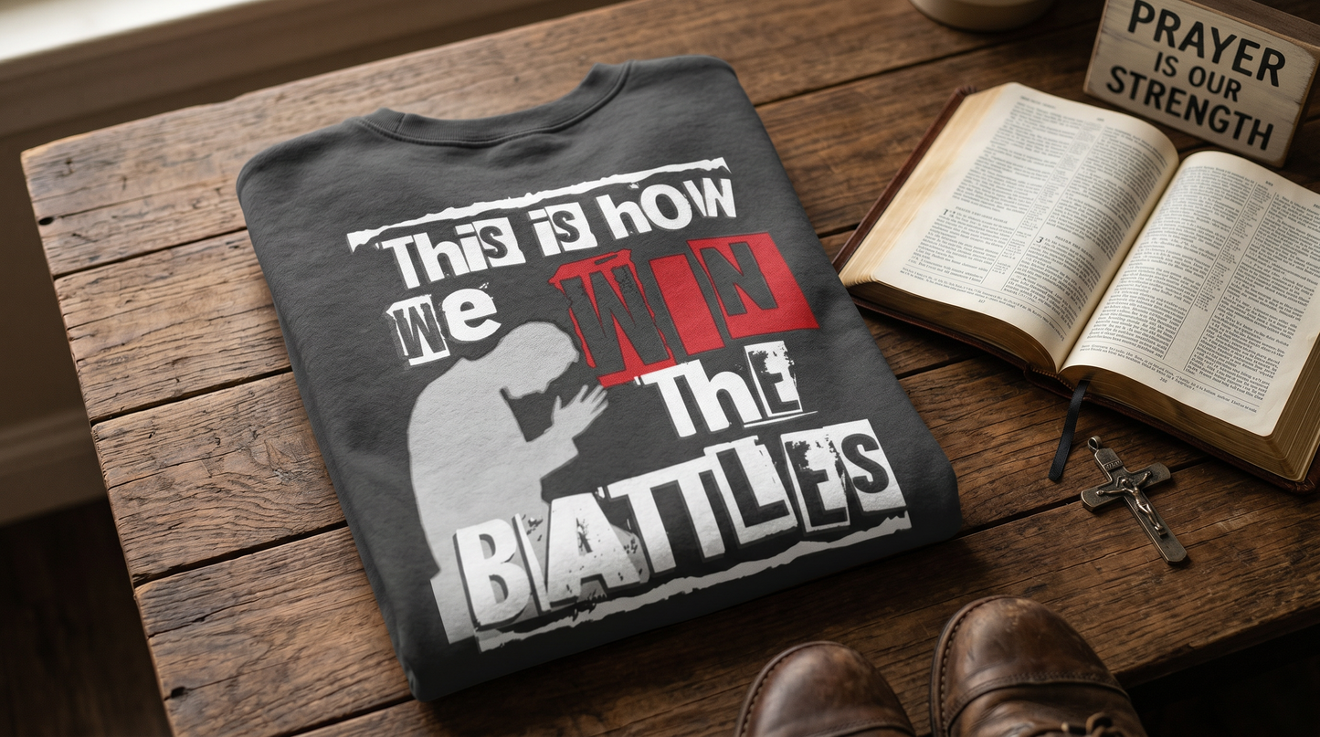 Crewneck Sweatshirt — “This Is How We Win the Battles” Graphic