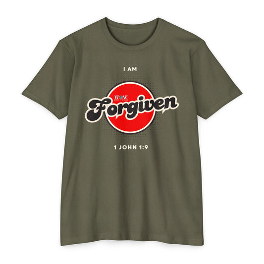 Forgiven 1 John 1:9 Christian T-Shirt — I Am Collection — Wear the Identity Heaven Spoke Over You