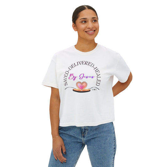 Saved Delivered Healed Boxy Tee — WoW Women’s Apparel – Fearfully & Wonderfully Made