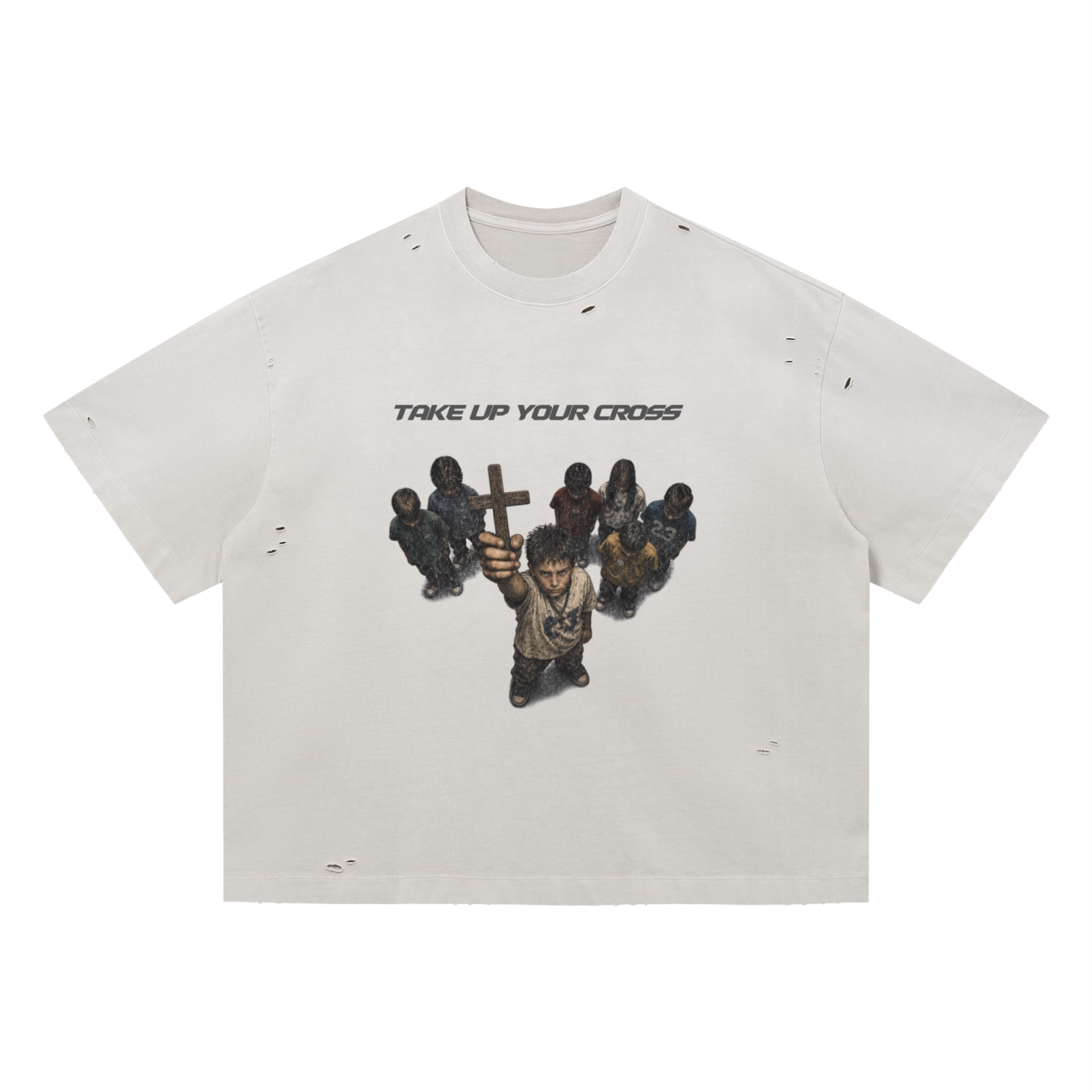 Take up your cross Distressed Oversized T-Shirt