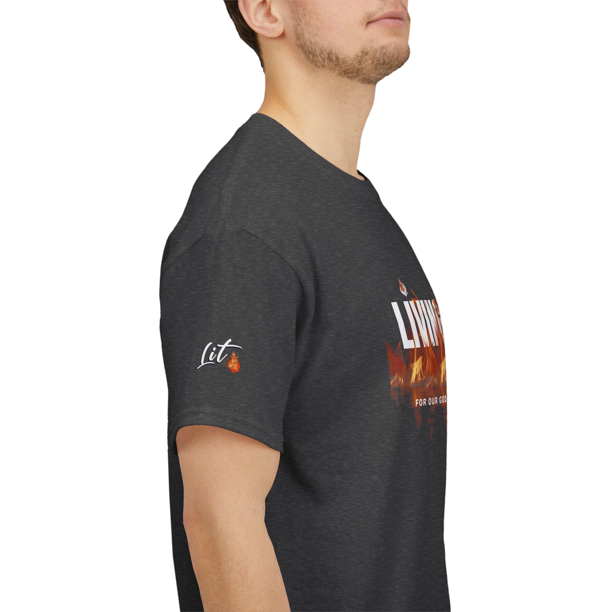 Living in the Fire Tee — "LIT" Flame Graphic Shirt