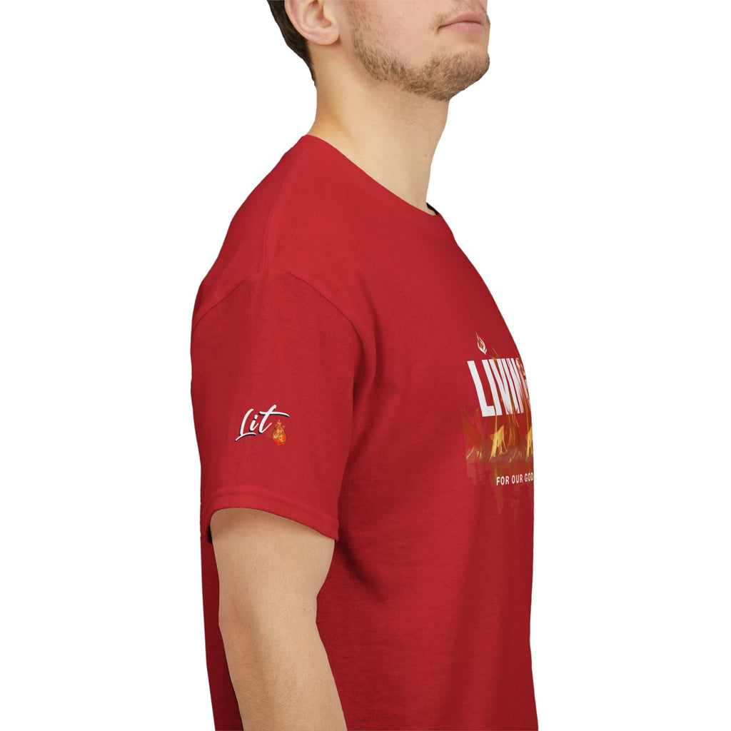 Living in the Fire Tee — "LIT" Flame Graphic Shirt
