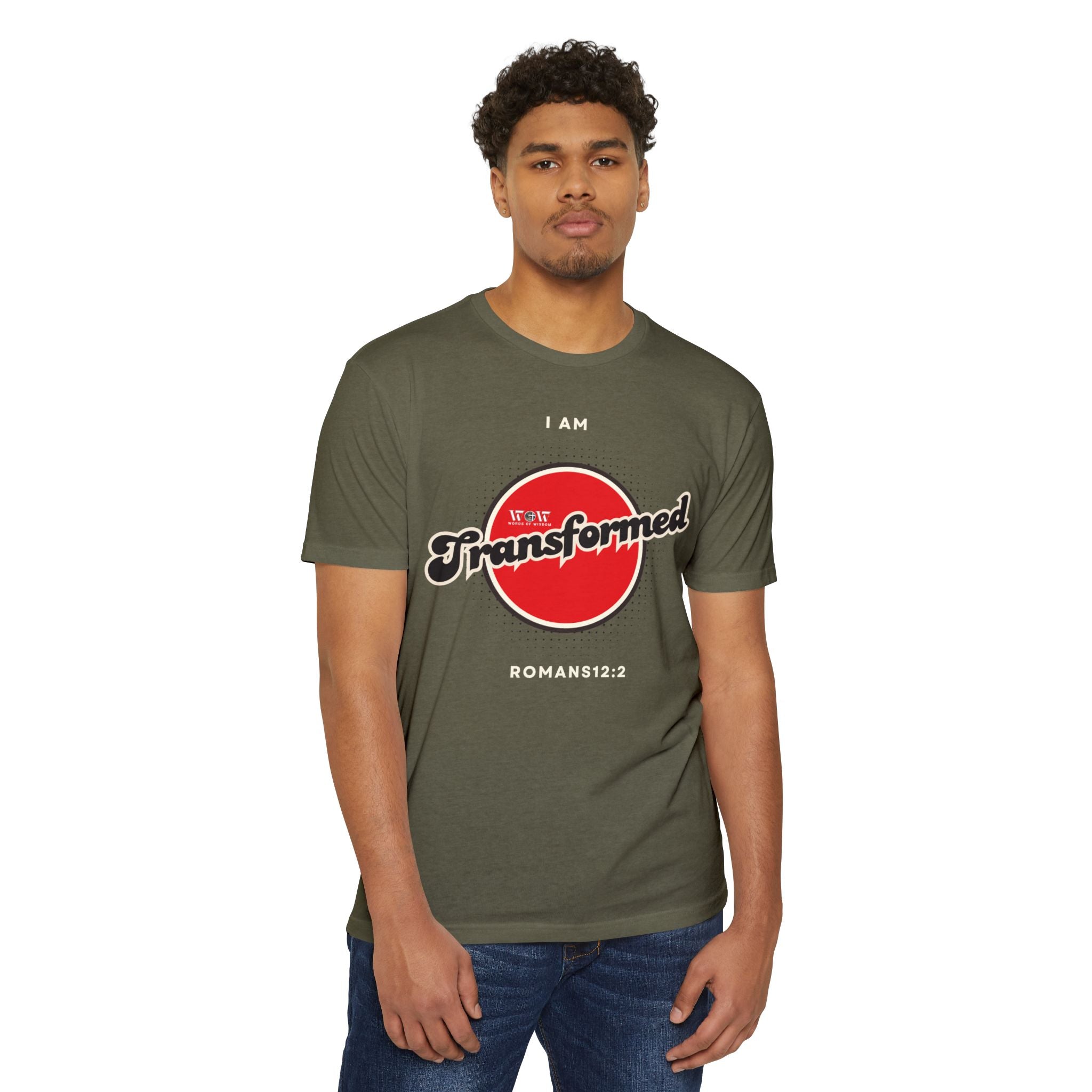 Transform Romans 12: 2 Christian T-Shirt — I Am Collection — Wear the Identity Heaven Spoke Over You