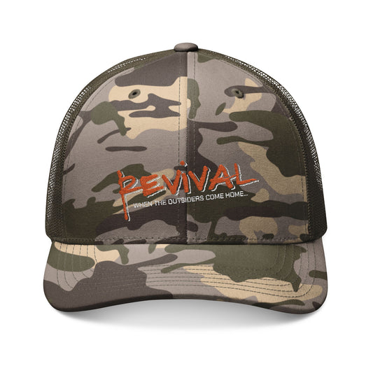 Revival Camouflage Trucker Hat – "Revival" Embroidered Camo Mesh Cap