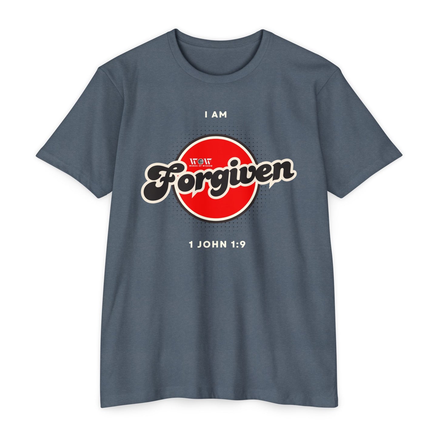 Forgiven 1 John 1:9 Christian T-Shirt — I Am Collection — Wear the Identity Heaven Spoke Over You