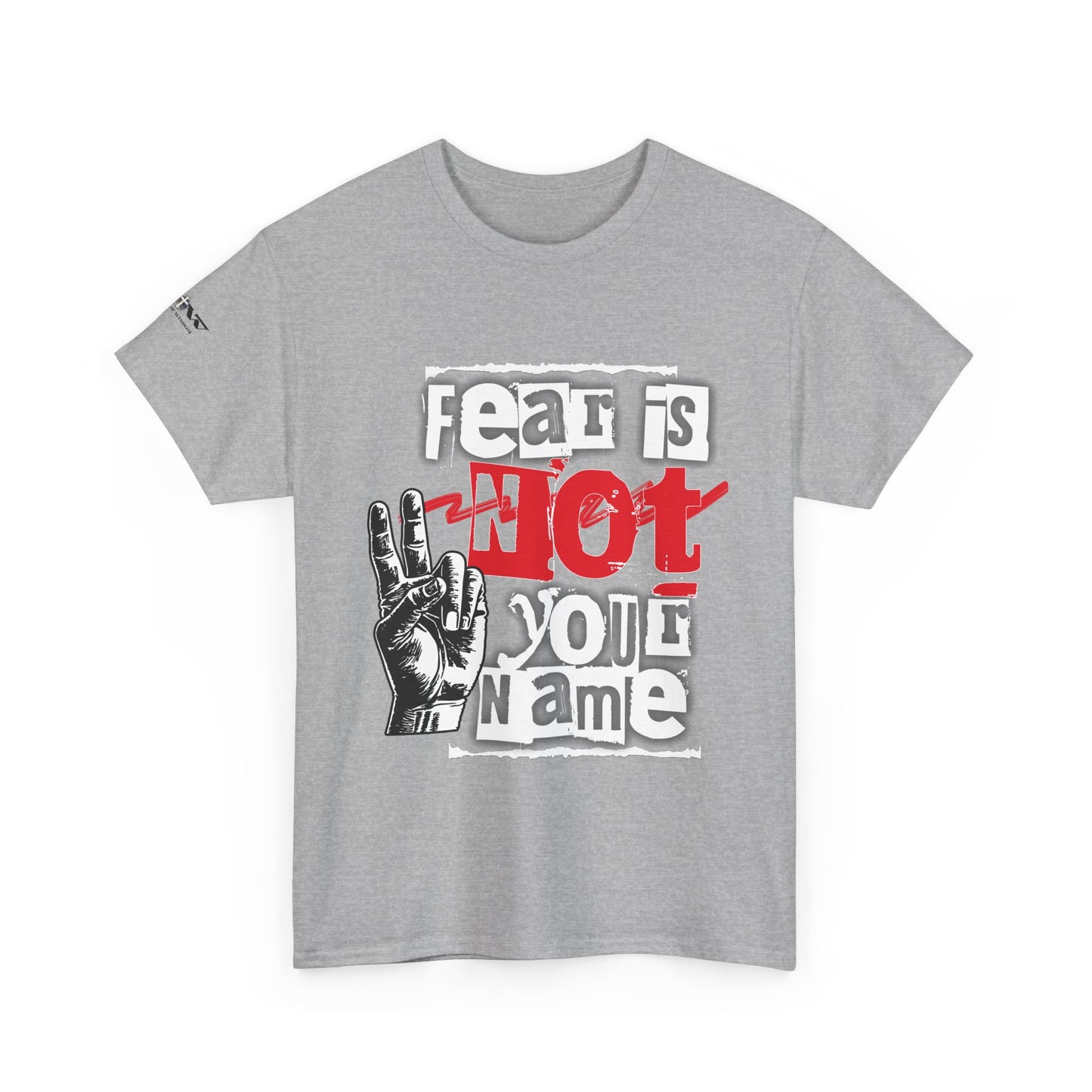 Fear Is Not Your Name T-Shirt – Bold Graphic Tee with Peace Hand Design – WoW — Words of Wisdom