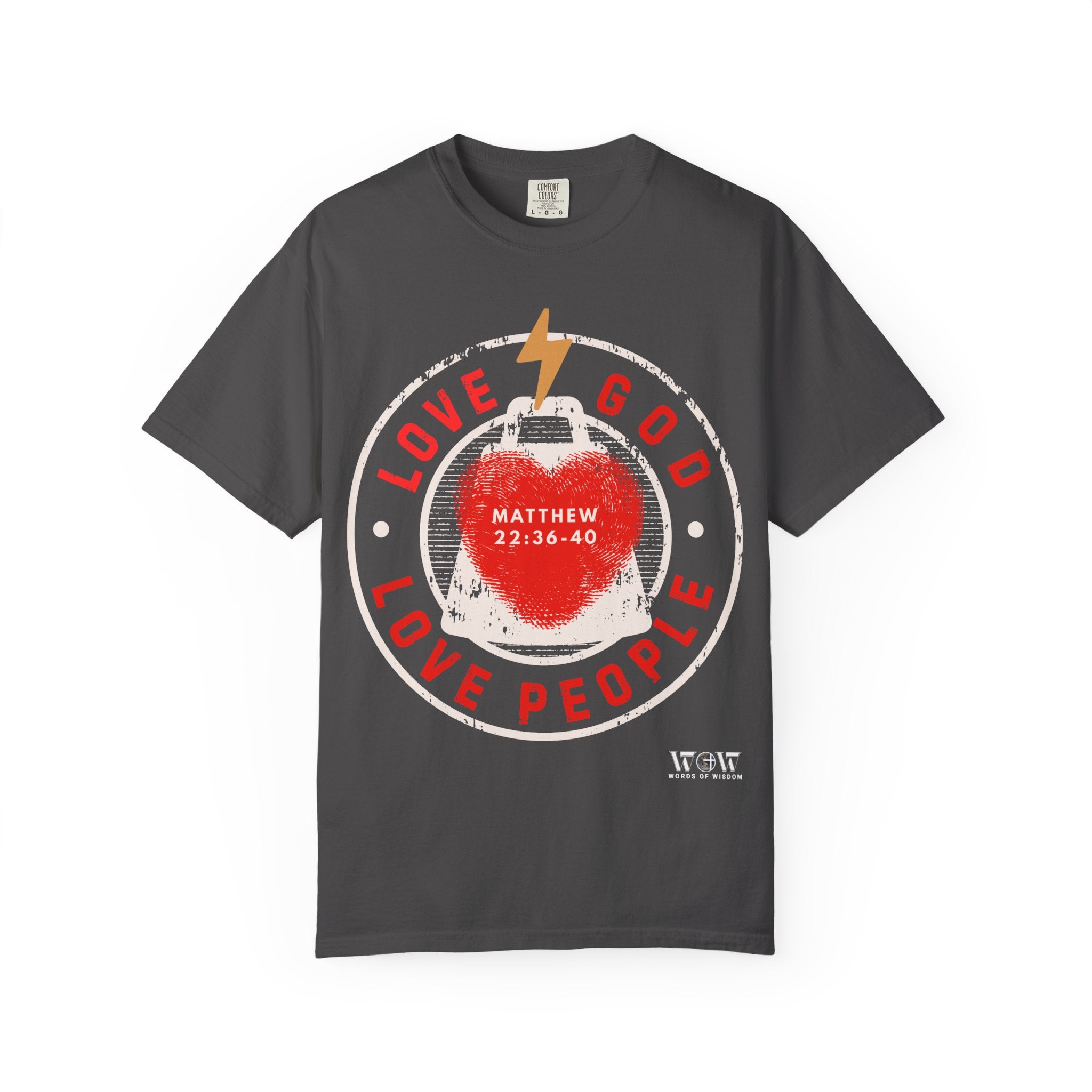 Love God Love People T-Shirt — Matthew 22:36-40 Christian Tee