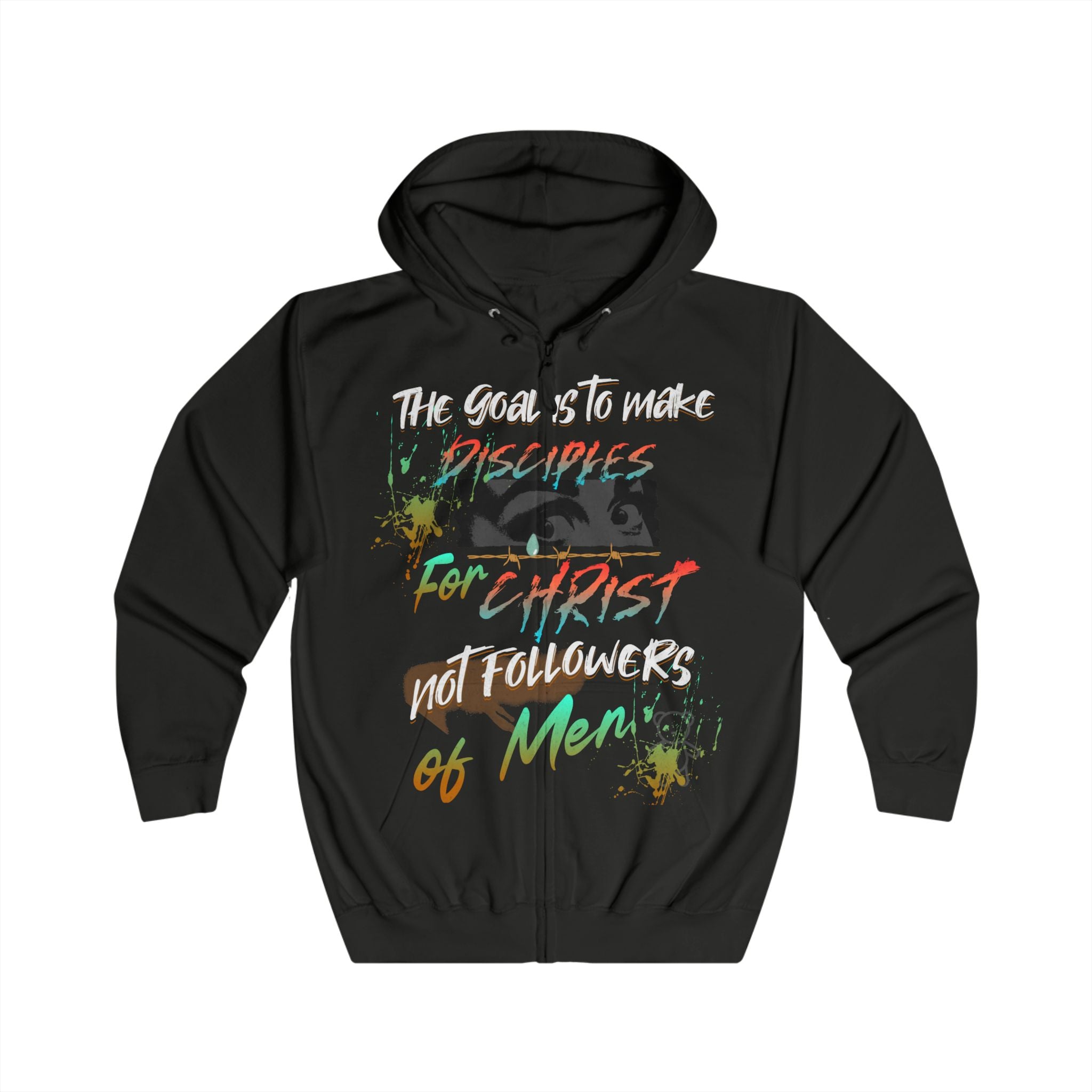Disciples for Christ Zip Hoodie — Christian Faith Graphic Full-Zip Sweatshirt