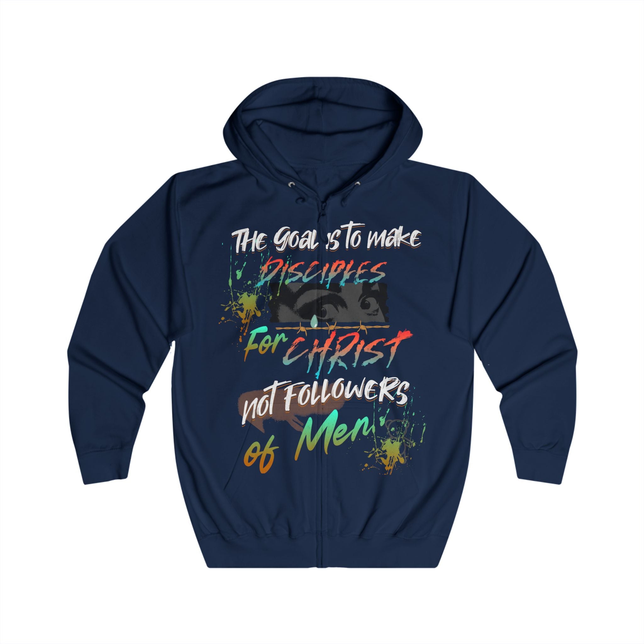 Disciples for Christ Zip Hoodie — Christian Faith Graphic Full-Zip Sweatshirt