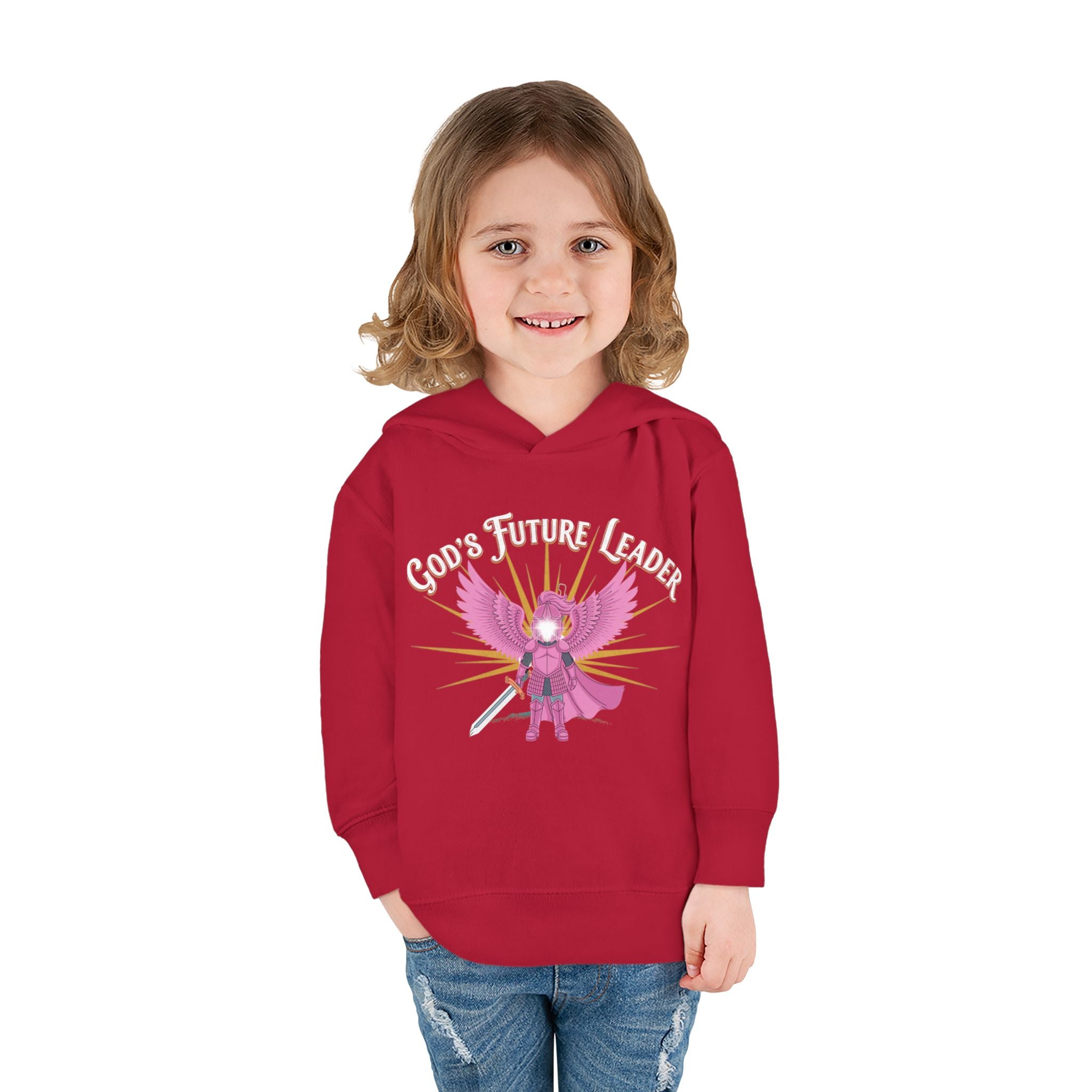 Toddler Hoodie — "God's Future Leader" Angel Warrior Pullover