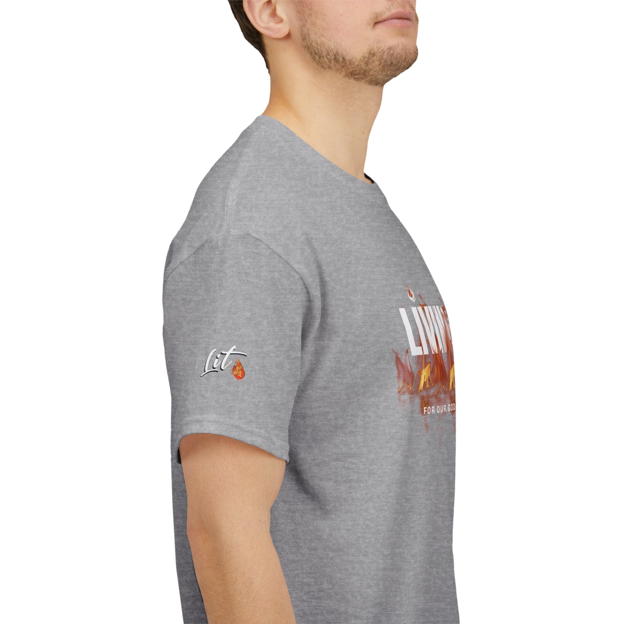 Living in the Fire Tee — "LIT" Flame Graphic Shirt