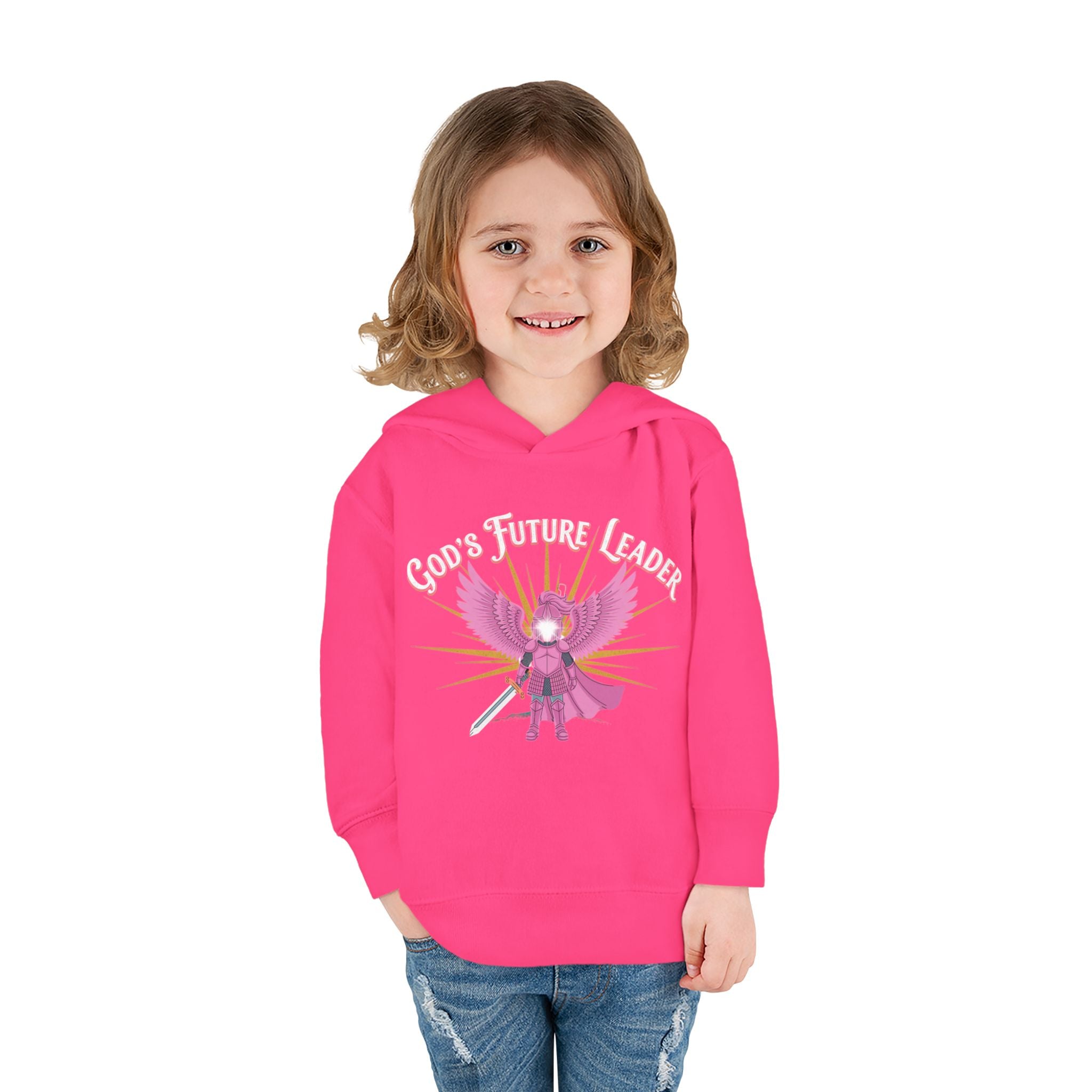 Toddler Hoodie — "God's Future Leader" Angel Warrior Pullover