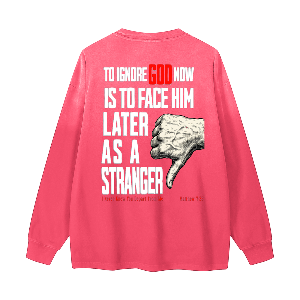 Don't Be The Stranger Gradient Washed Long Sleeve T-Shirt