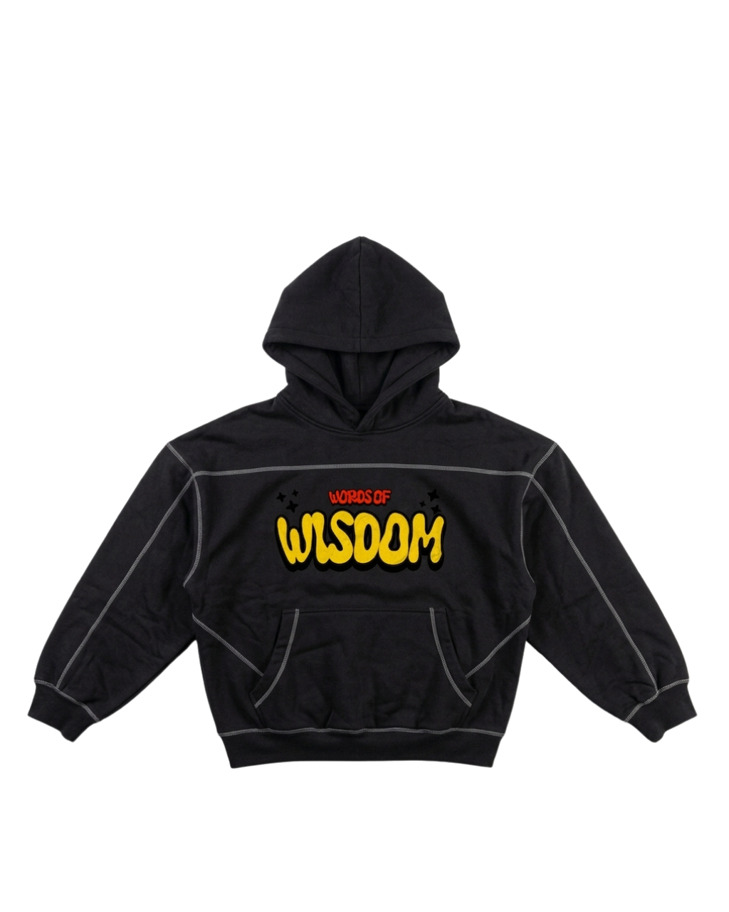 God Gives Wisdom Contrast-Stitched Boxy Hoodie
