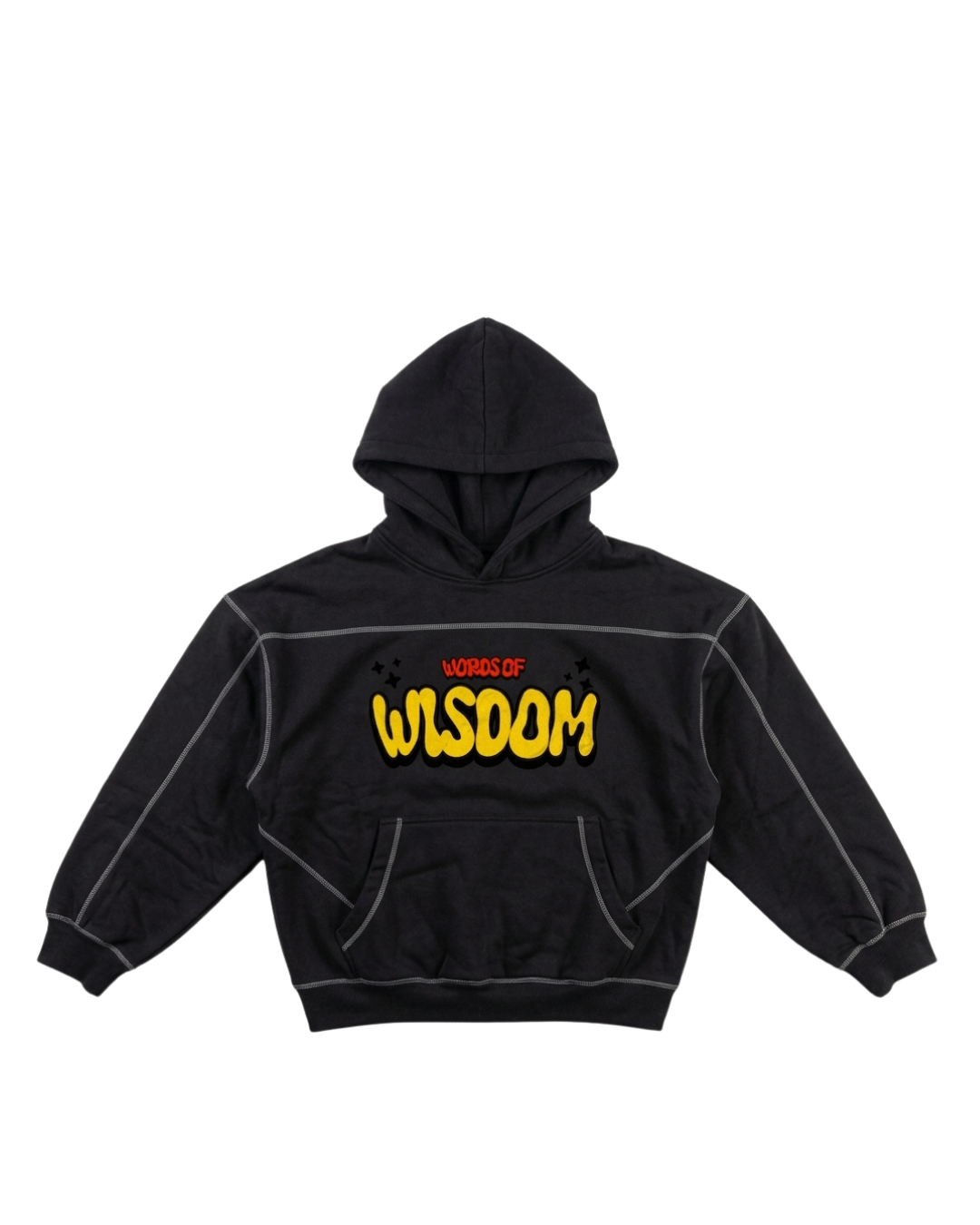 God Gives Wisdom Contrast-Stitched Boxy Hoodie