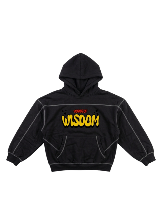 God Gives Wisdom Contrast-Stitched Boxy Hoodie