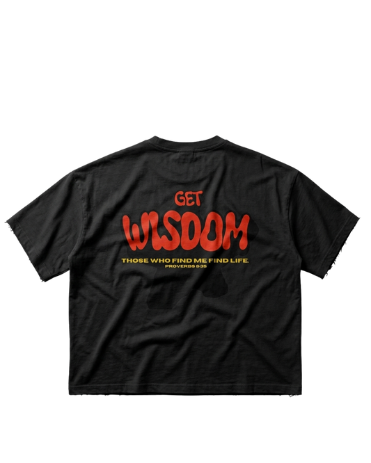 Get Wisdom Raw-Edge T-Shirt