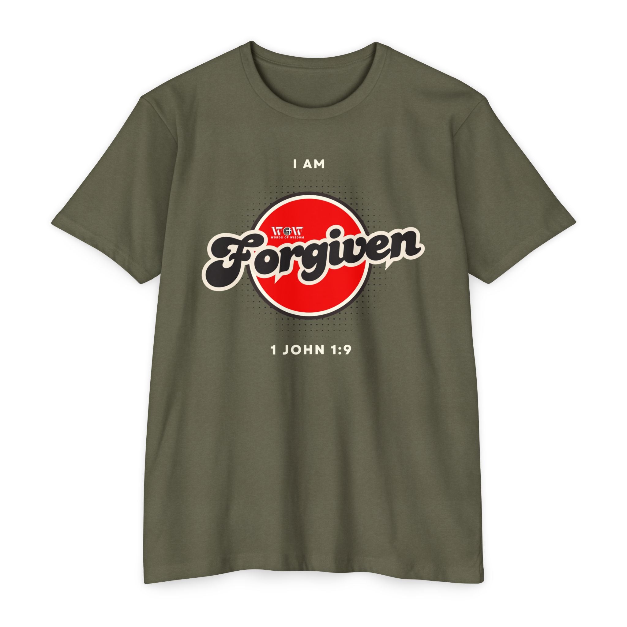 Forgiven 1 John 1:9 Christian T-Shirt — I Am Collection — Wear the Identity Heaven Spoke Over You