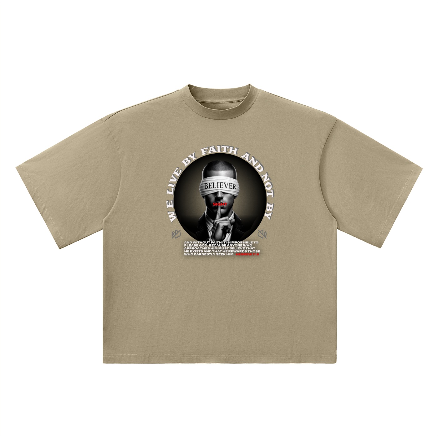 Oversized By Faith not by Sight Drop Shoulder T-Shirt