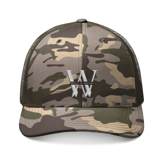 WoW Words of Wisdom Camouflage Trucker Hat – "Revival" Embroidered Camo Mesh Cap