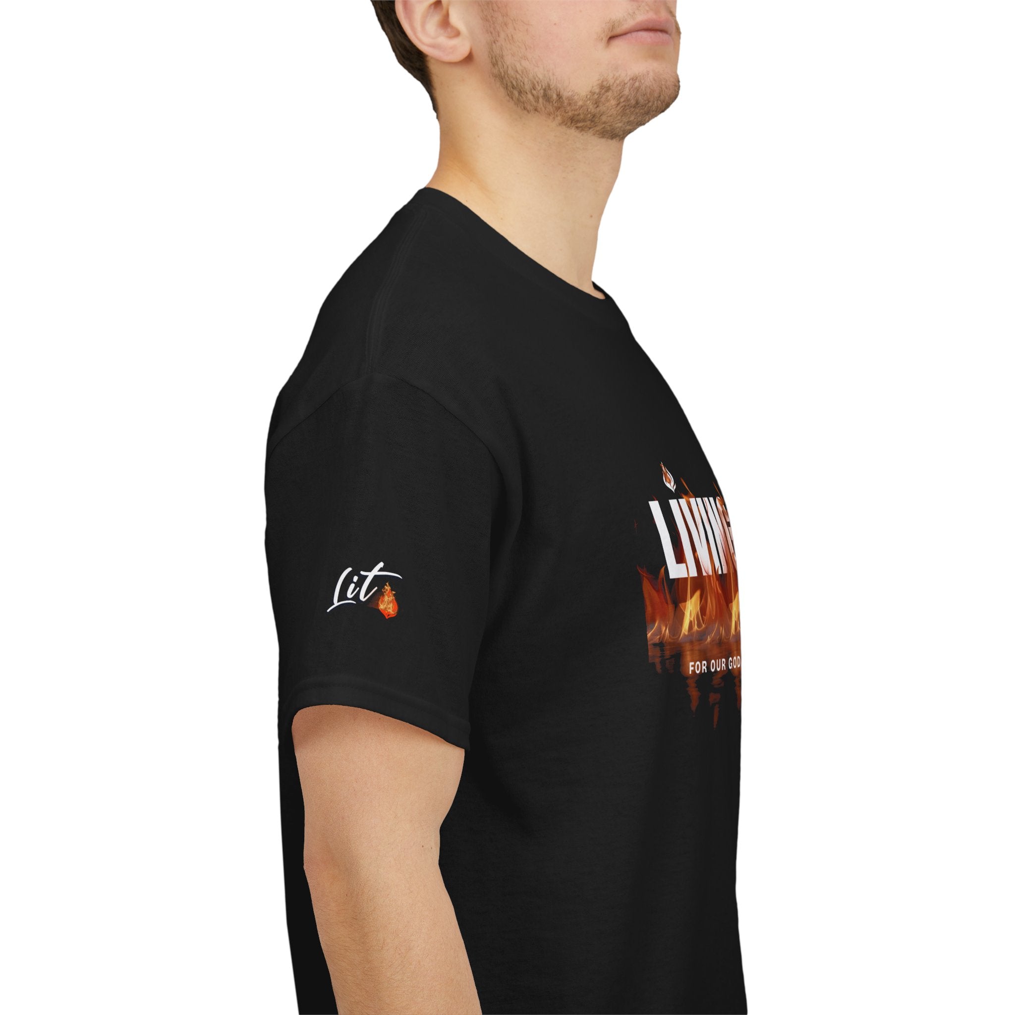 Living in the Fire Tee — "LIT" Flame Graphic Shirt