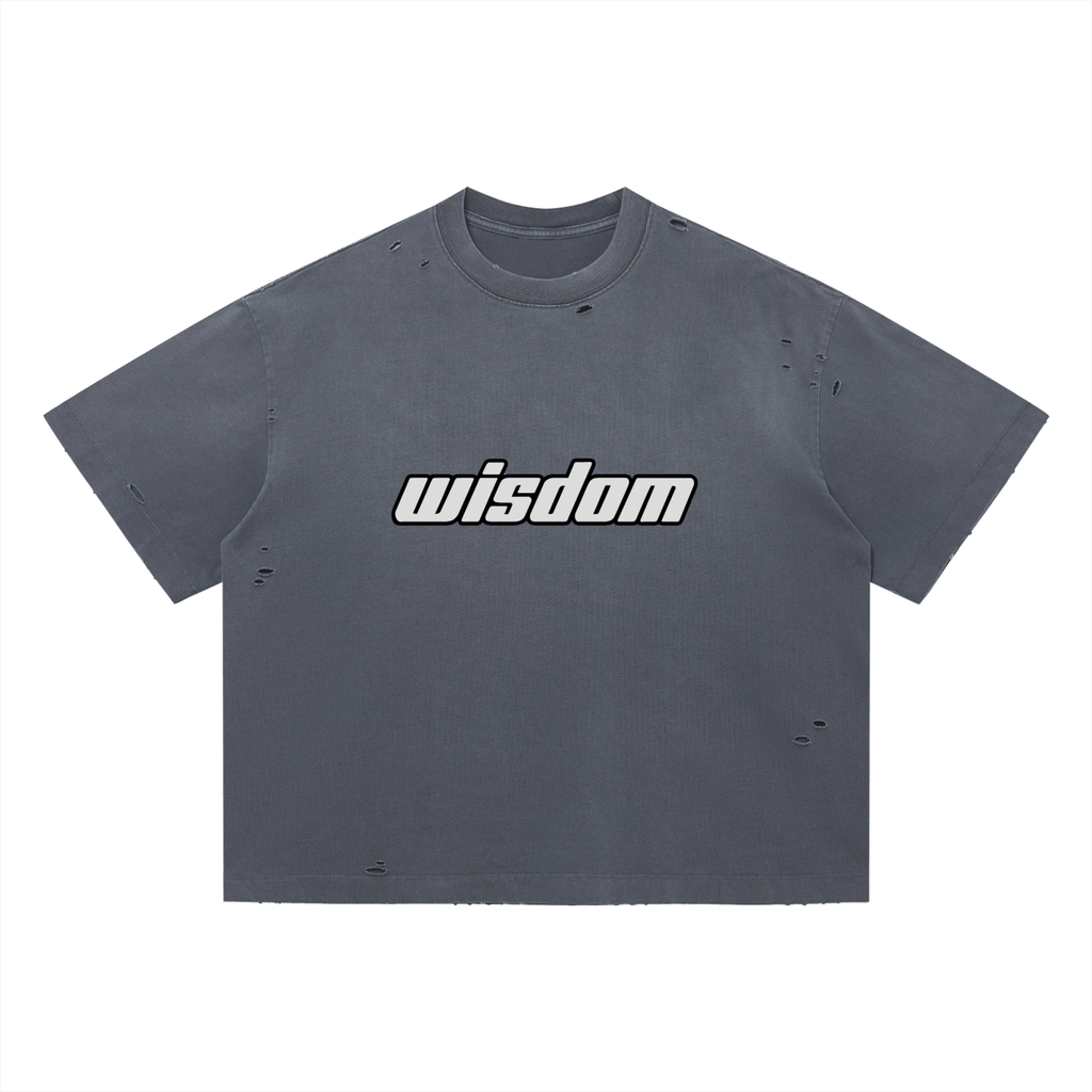 James 1:5 Vintage Washed Distressed  Oversized T-Shirt