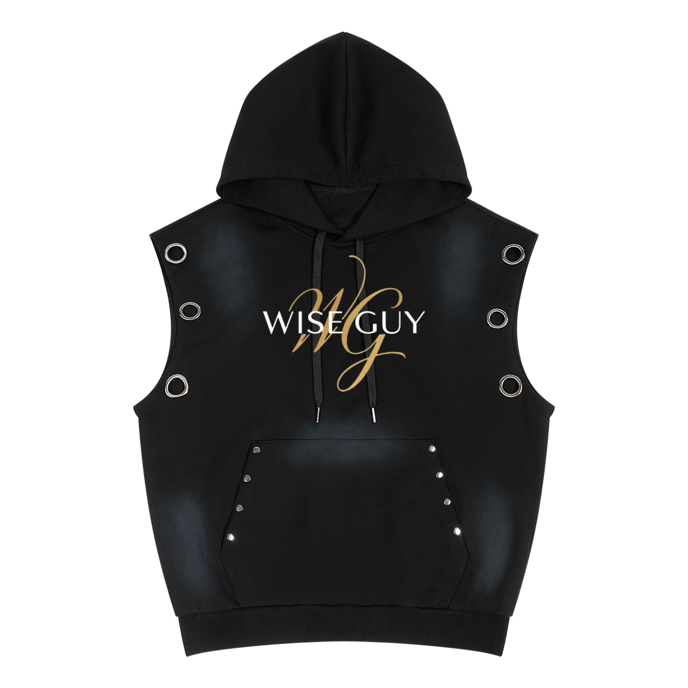Unisex Vintage Wash Sun Fade Sleeveless Hoodie