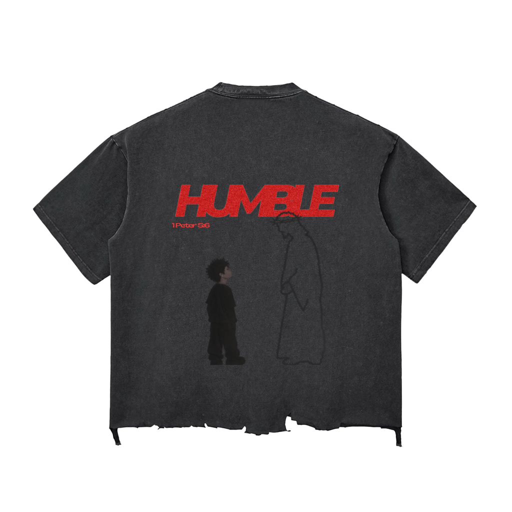 Snow Wash Raw-Hem Boxy T-shirt