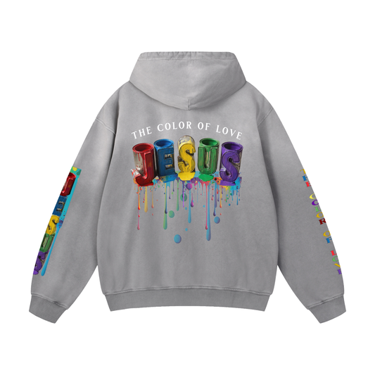 The Color Of Love-Heavyweight Sunfade Oversized Hoodie