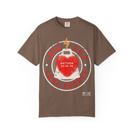 Love God Love People T-Shirt — Matthew 22:36-40 Christian Tee