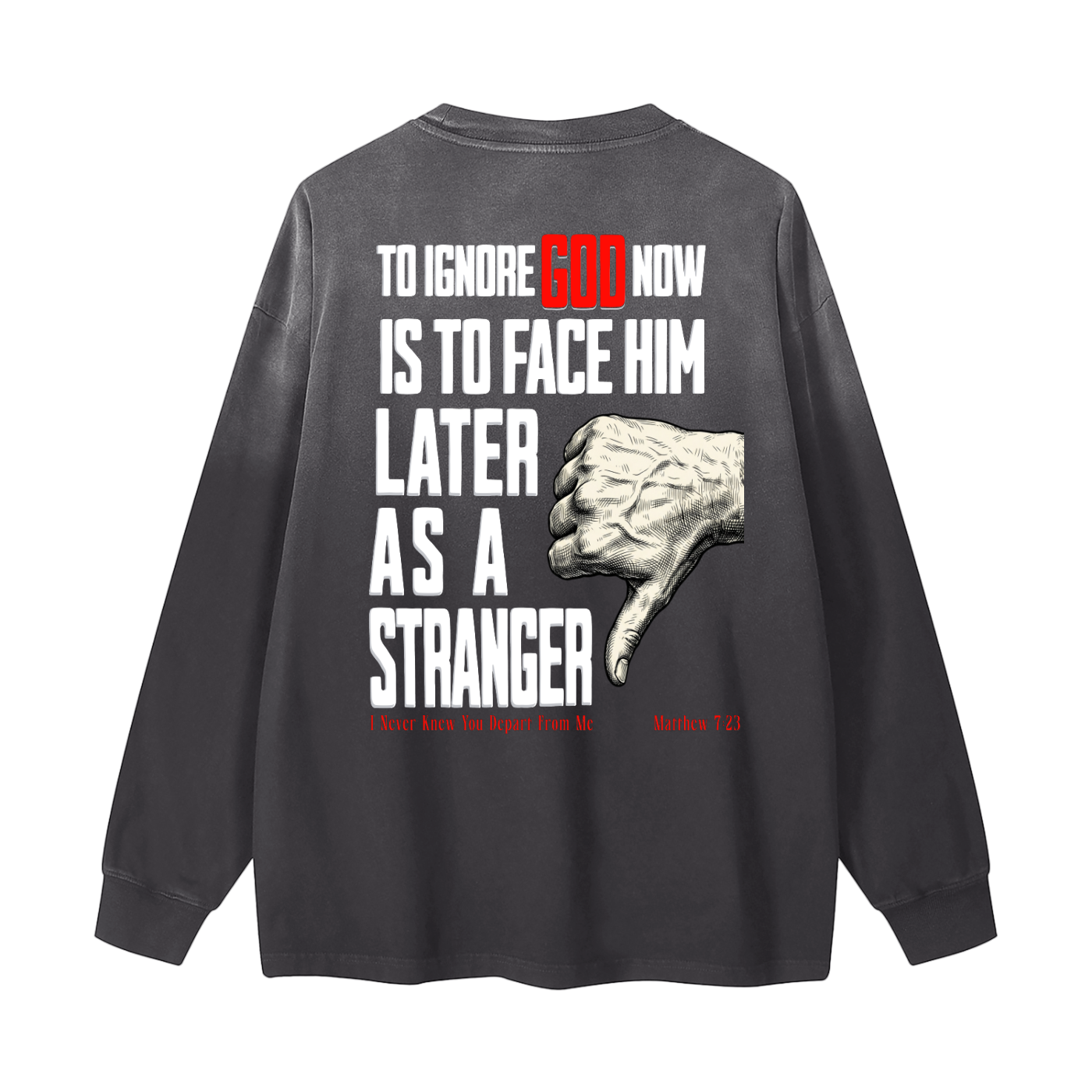 Don't Be The Stranger Gradient Washed Long Sleeve T-Shirt
