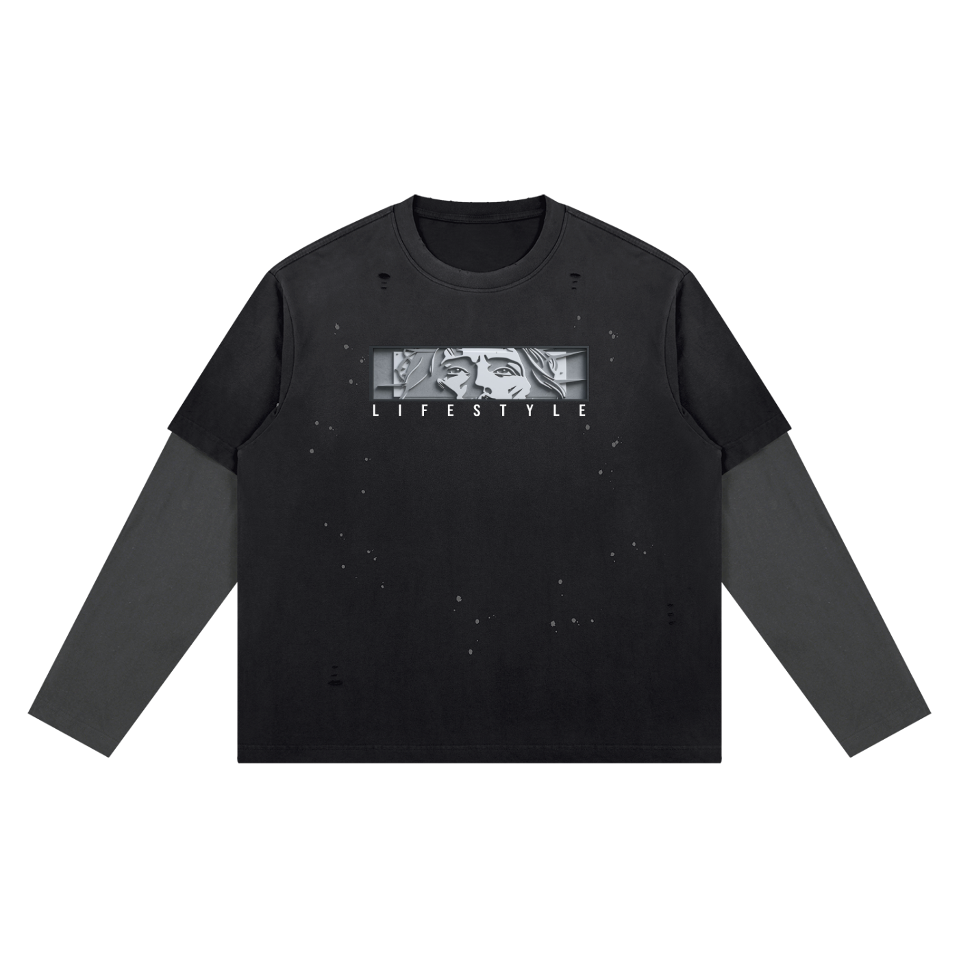 Unisex Vintage Wash Distressed Layer T-Shirt