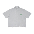James 1:5 Distressed Plaid Boxy button up