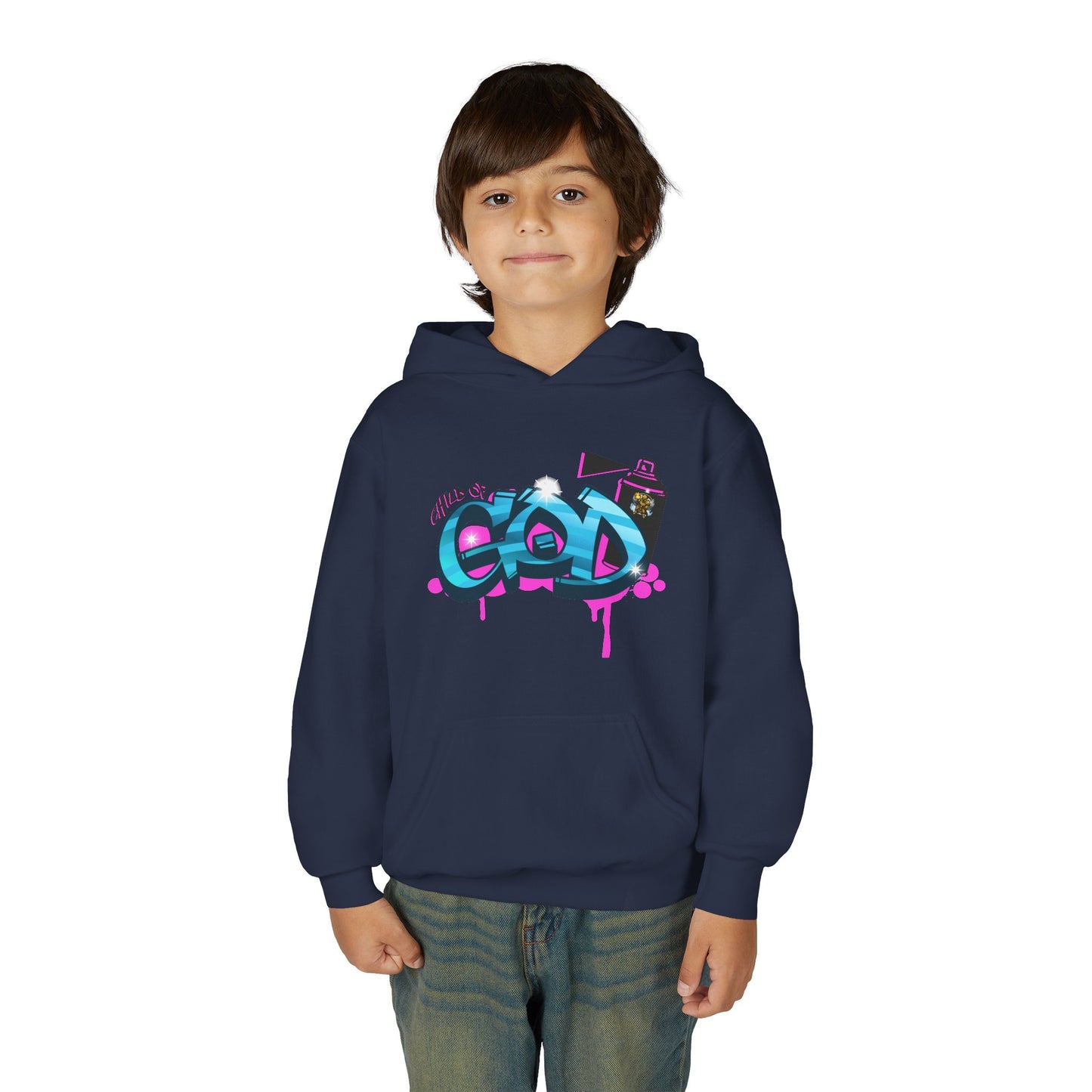 Youth Hoodie — He's a God' Colorful Graffiti Streetwear Sweatshirt