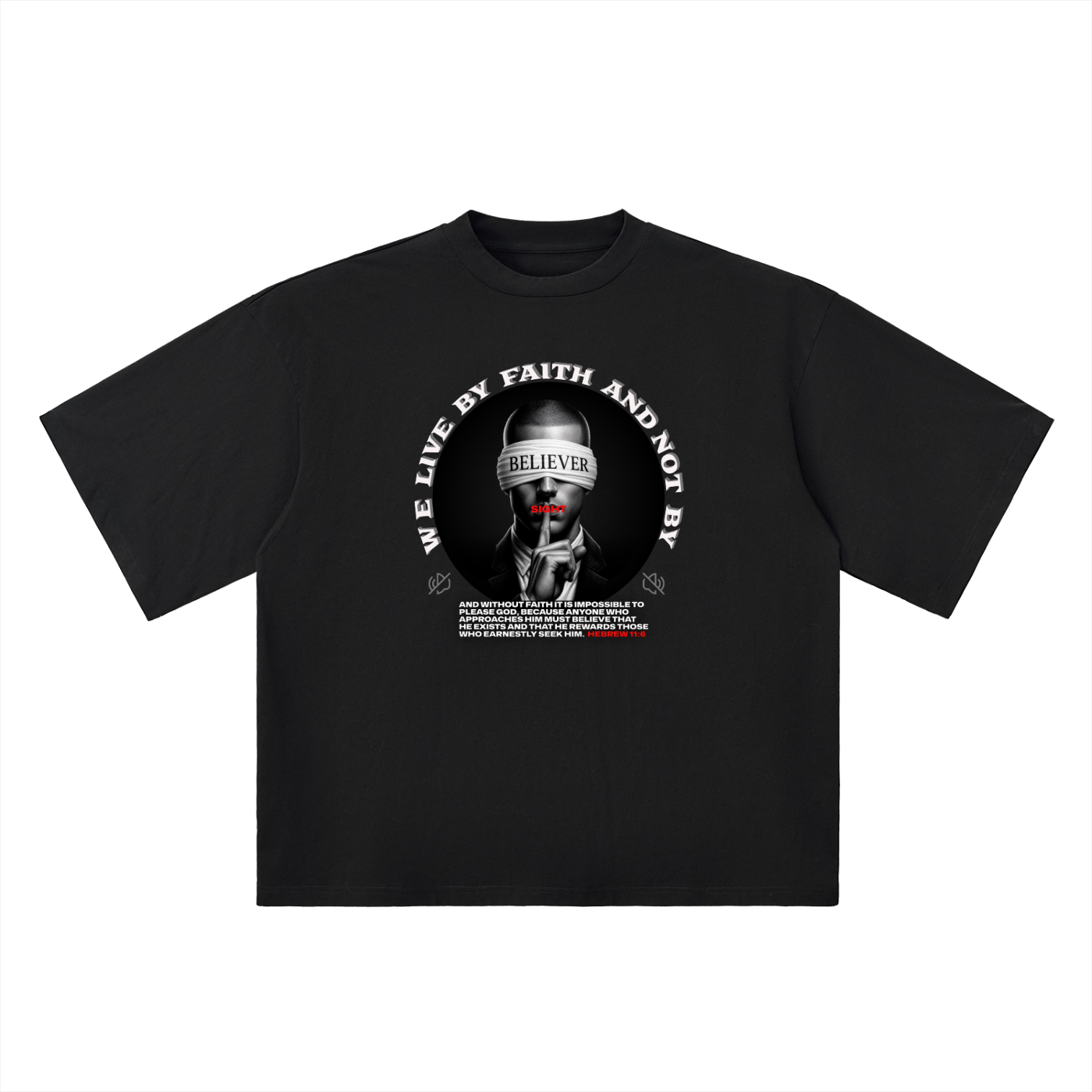 Oversized By Faith not by Sight Drop Shoulder T-Shirt