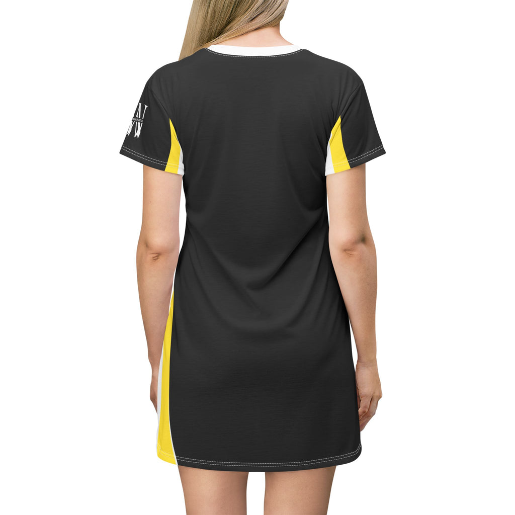 Black & Yellow Black Proverbs 31:10-31 T‑Shirt Dress — ‘God The Beginning And The End’— WoW — Words of Wisdom