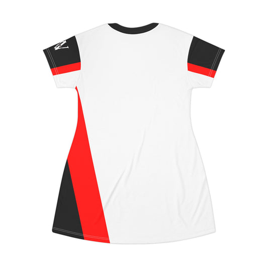 Red, Black & White Proverbs 31:10-31 T‑Shirt Dress — ‘God The Beginning And The End’— WoW — Words of Wisdom