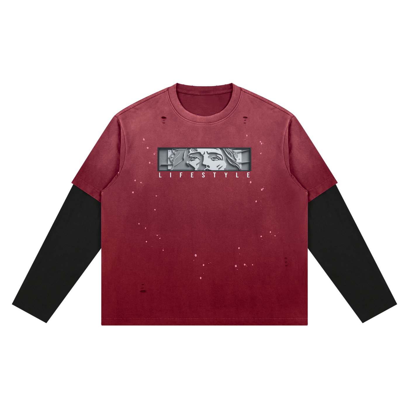 Unisex Vintage Wash Distressed Layer T-Shirt