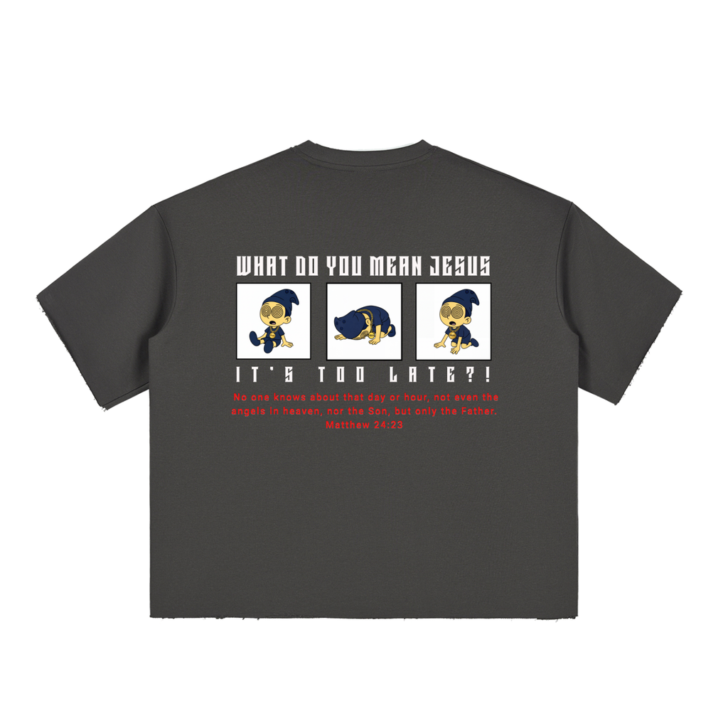 What do you mean Jesus Boxy Half-Sleeve Raw-Edge T-Shirt