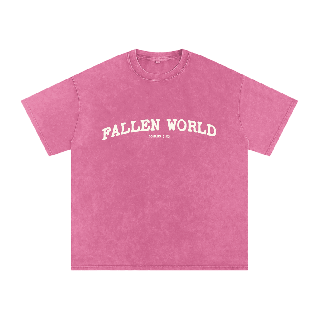 Fallen world Romans 3:23 Snow Washed Oversized  T-Shirt