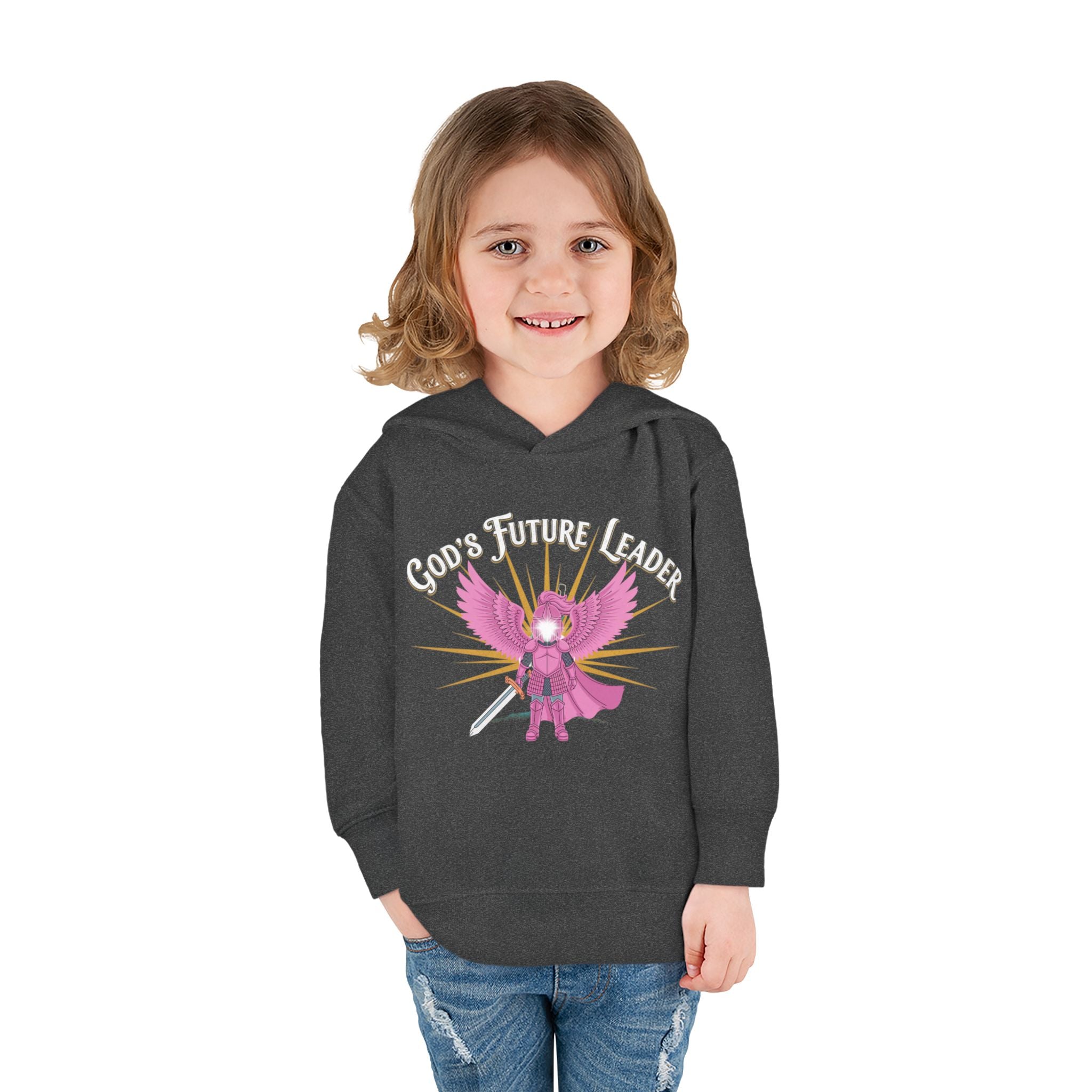 Toddler Hoodie — "God's Future Leader" Angel Warrior Pullover
