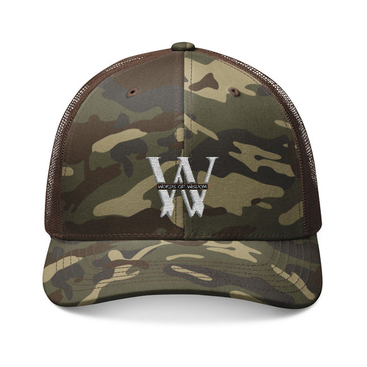 WoW Words of Wisdom Camouflage Trucker Hat – "Revival" Embroidered Camo Mesh Cap