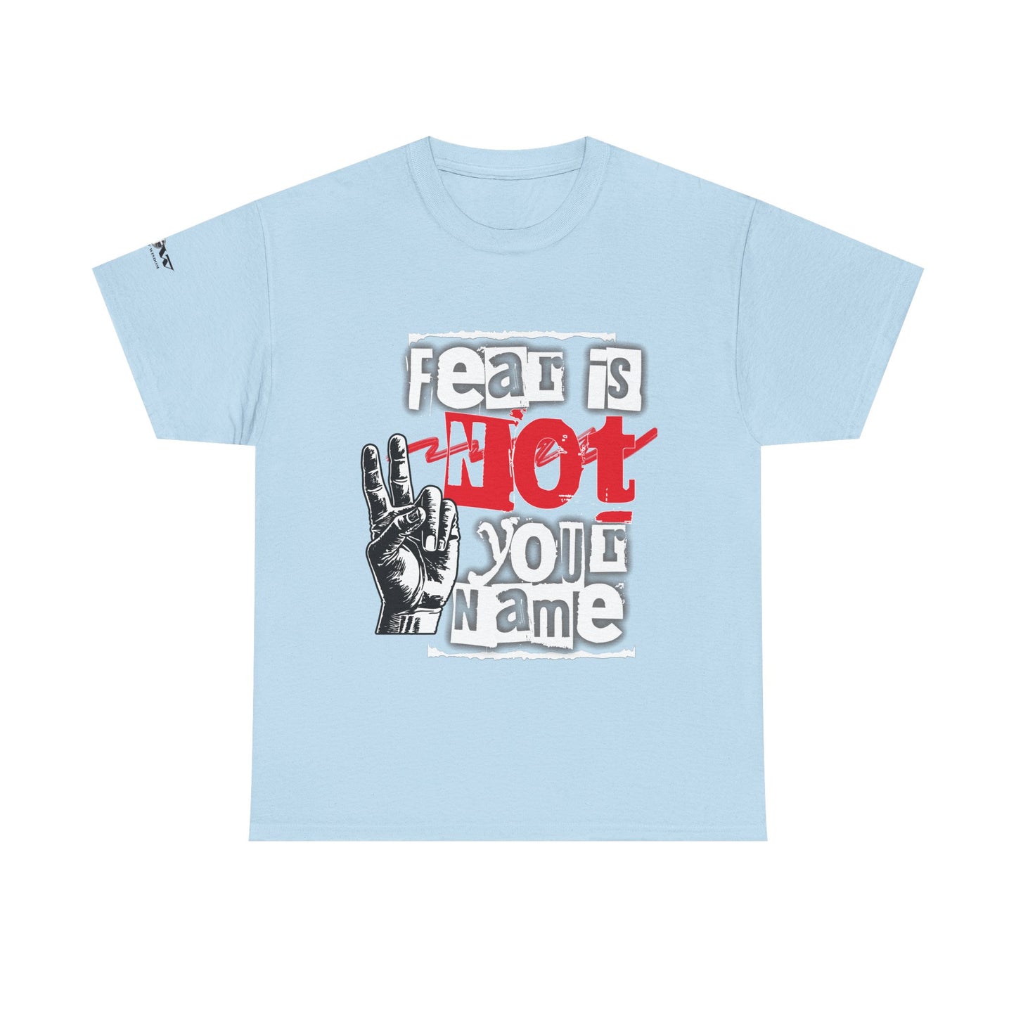 Fear Is Not Your Name T-Shirt – Bold Graphic Tee with Peace Hand Design – WoW — Words of Wisdom
