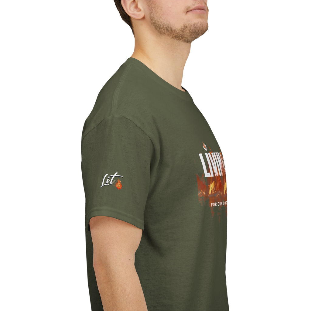Living in the Fire Tee — "LIT" Flame Graphic Shirt