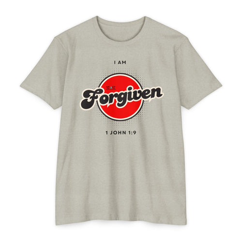 Forgiven 1 John 1:9 Christian T-Shirt — I Am Collection — Wear the Identity Heaven Spoke Over You