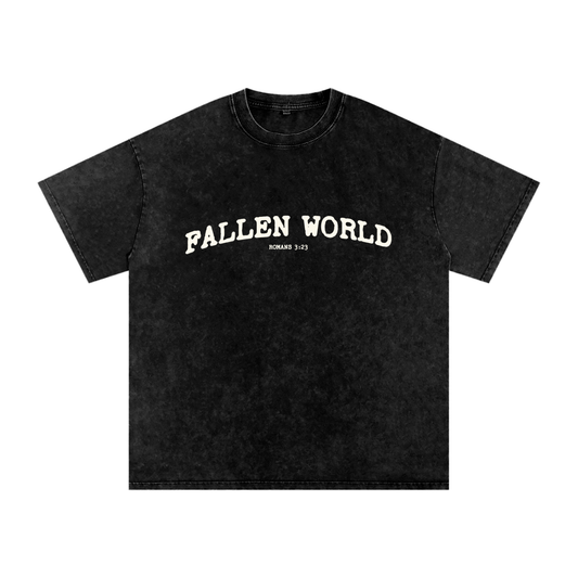 Fallen world Romans 3:23 Snow Washed Oversized  T-Shirt