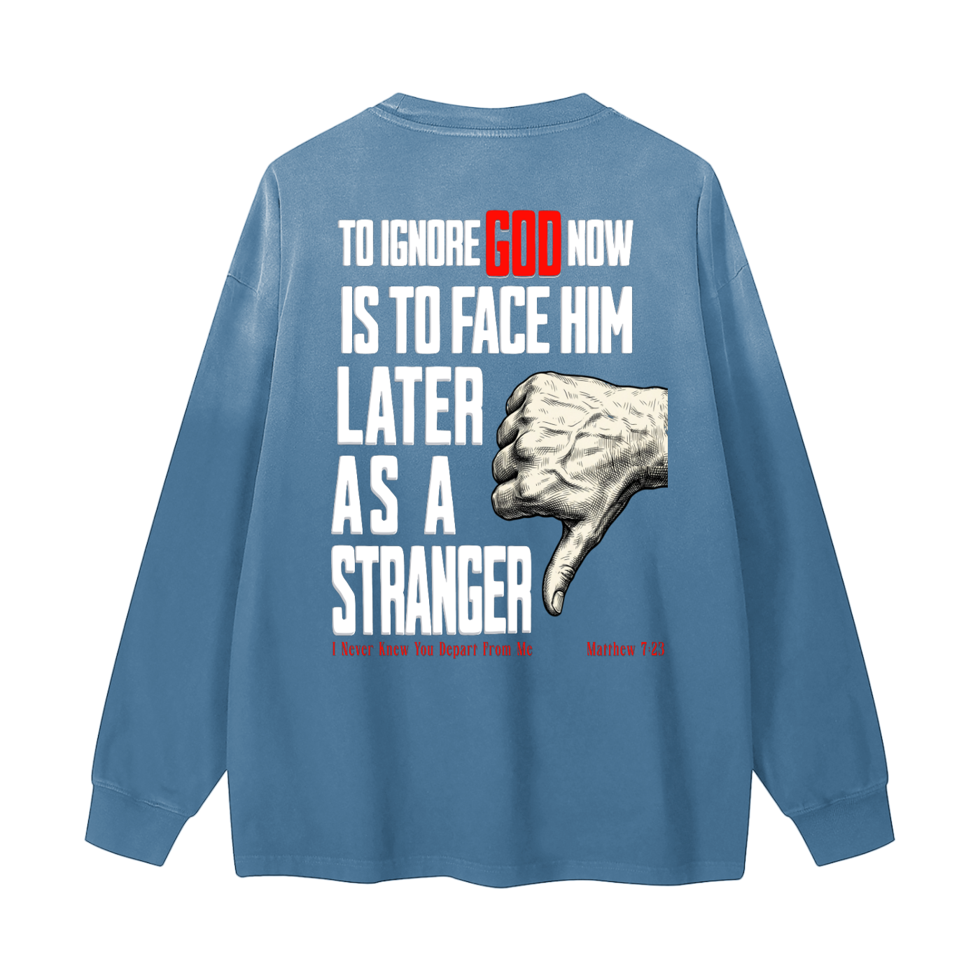Don't Be The Stranger Gradient Washed Long Sleeve T-Shirt