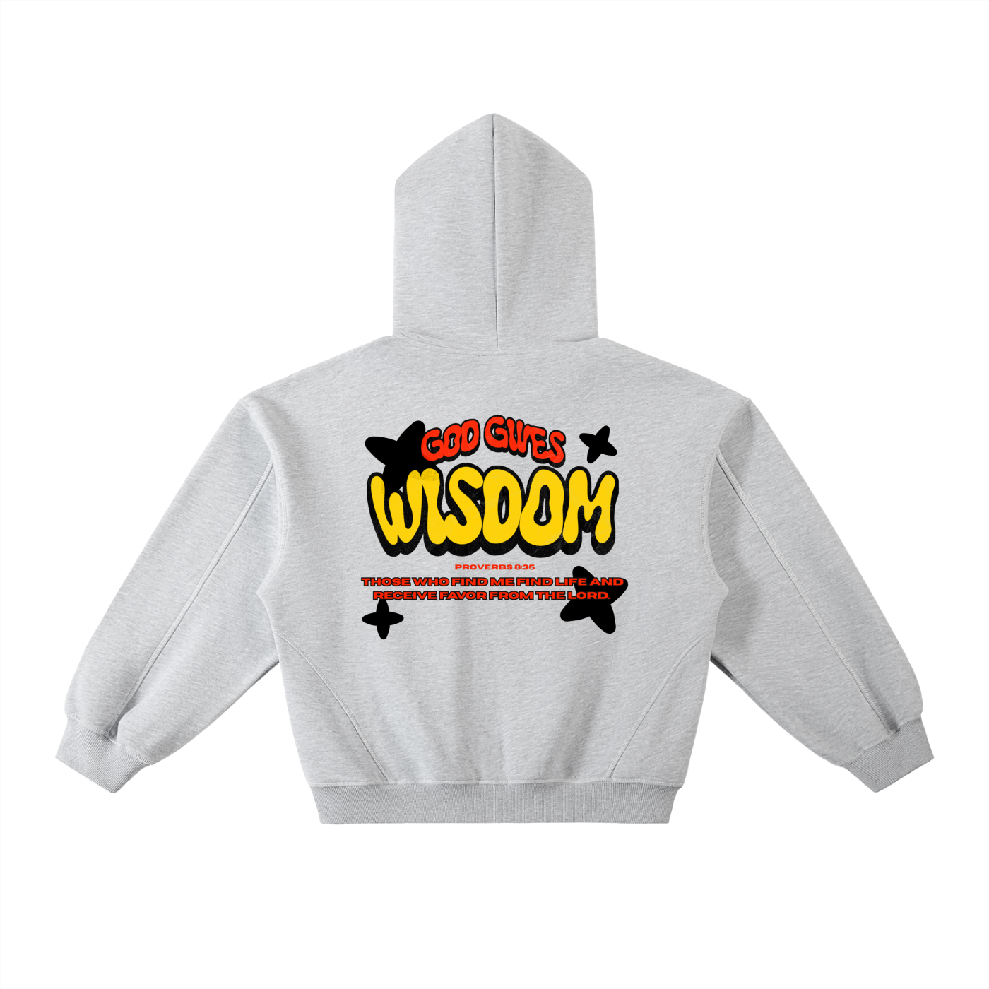 God Gives Wisdom Contrast-Stitched Boxy Hoodie