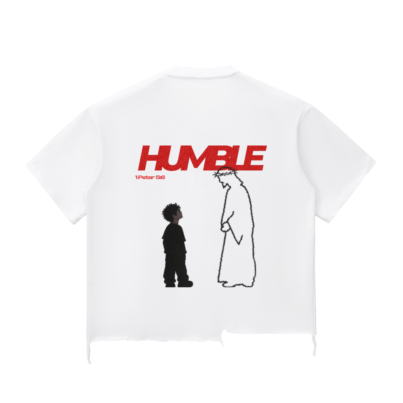 Snow Wash Raw-Hem Boxy T-shirt